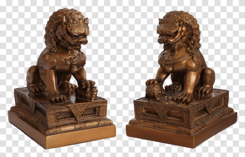 Japanese Foo Dog Free Image Chinese Guardian Lions, Bronze, Figurine, Sculpture Transparent Png