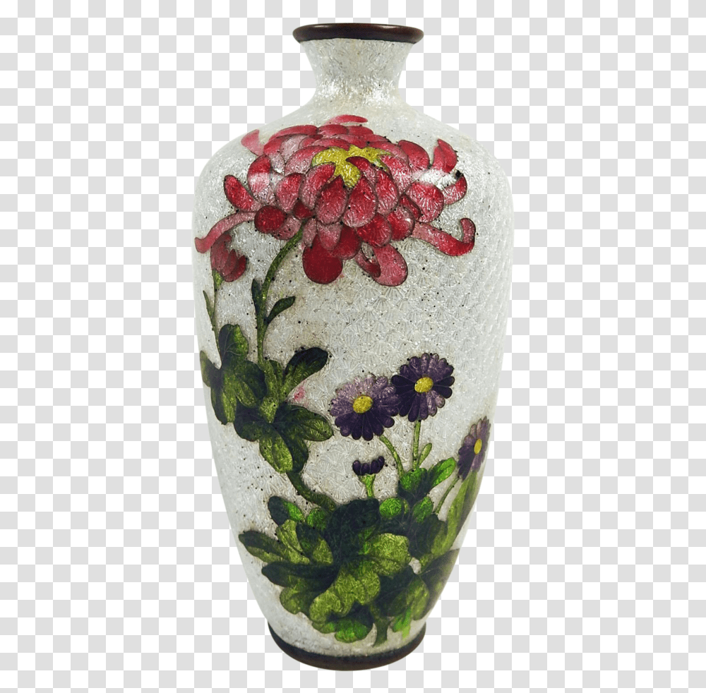 Japanese Ginbari Cloisonne Vintage Chrysanthemum Vase Japanese Chrysanthemum Vase, Pineapple, Plant, Food Transparent Png