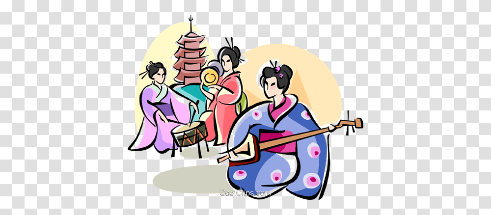 Japanese Musicians Royalty Free Vector Clip Art Illustration, Person, Poster, Comics, Book Transparent Png