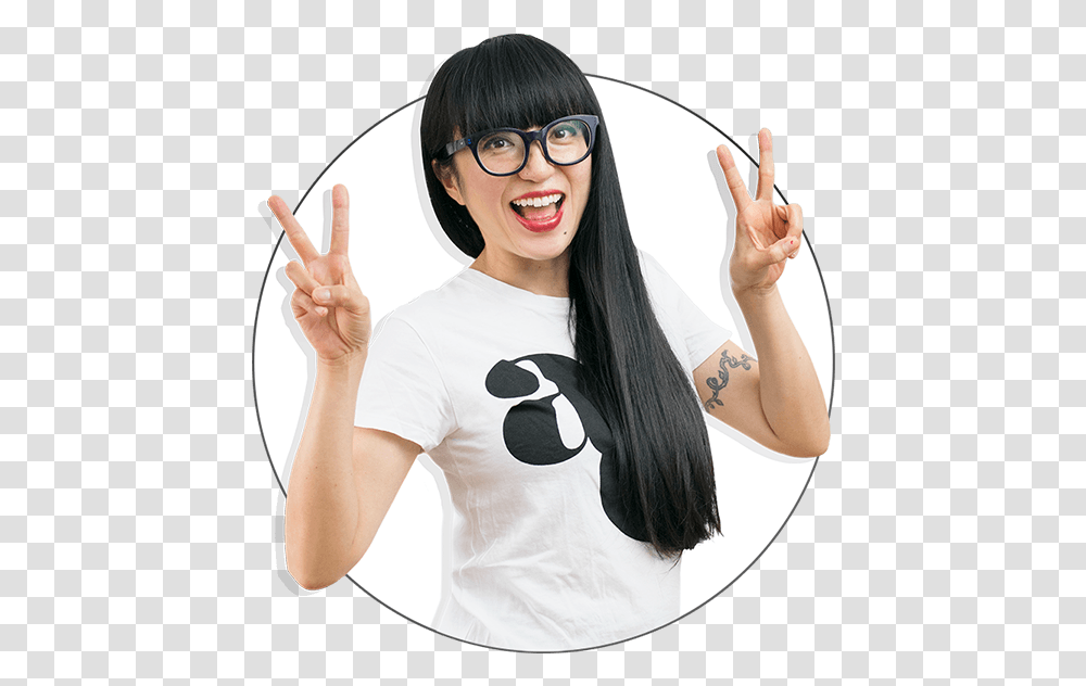Japanese School Girl Girl, Person, Hair, Glasses, Face Transparent Png