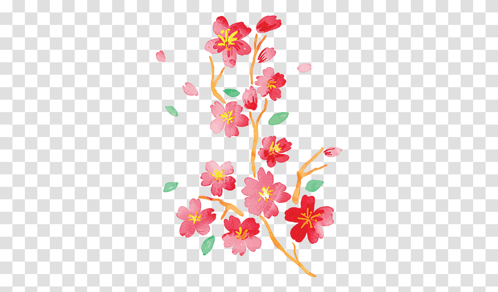 Japanese Spring Flower Wall Decal Ramas Flores Japonesas, Plant, Blossom, Cherry Blossom, Anther Transparent Png