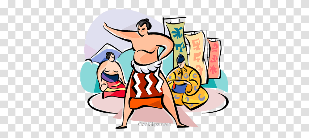Japanese Sumo Wrestler Royalty Free Vector Clip Art Illustration, Person, Vacation, Poster, People Transparent Png