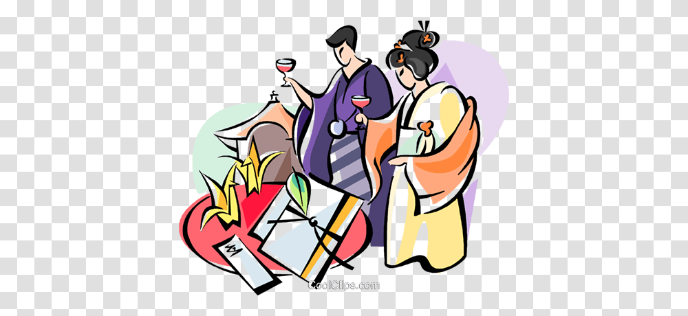 Japanese Wedding Ceremony Royalty Free Vector Clip Art, Comics, Book, Manga Transparent Png