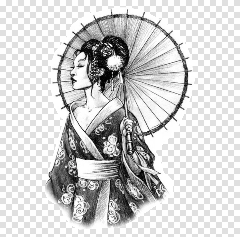 Japanese Woman Tattoo Designs, Person, Robe, Fashion Transparent Png