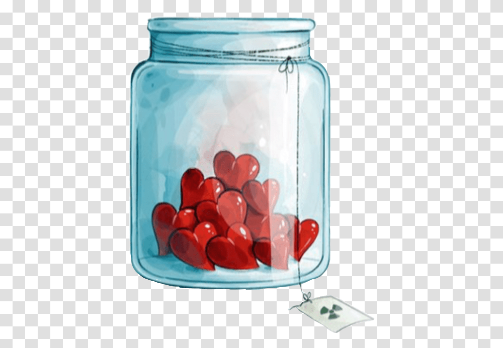 Jar Hearts Caution Love Sticker By Nessa Coronado Jar Of Hearts Illustration, Food, Plant, Jelly Transparent Png