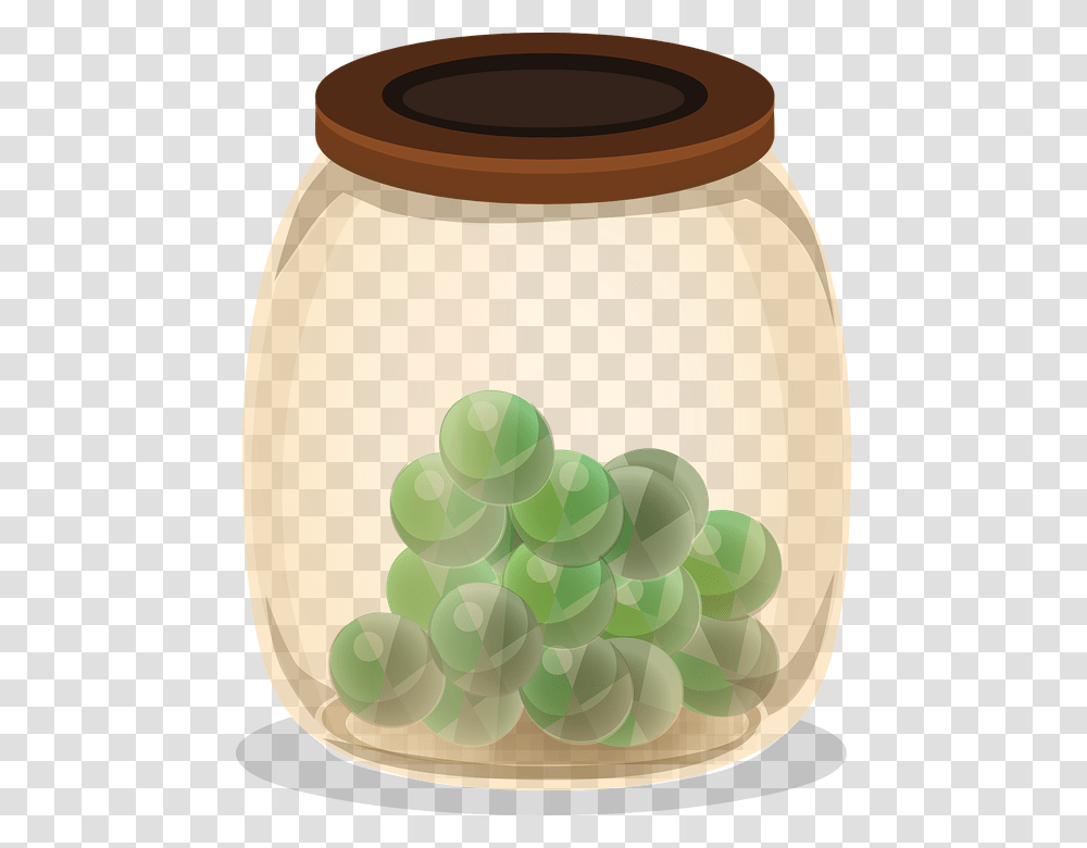 Jar Marbles Cannister Glass Container Marbles In A Container, Plant, Grapes, Fruit, Food Transparent Png