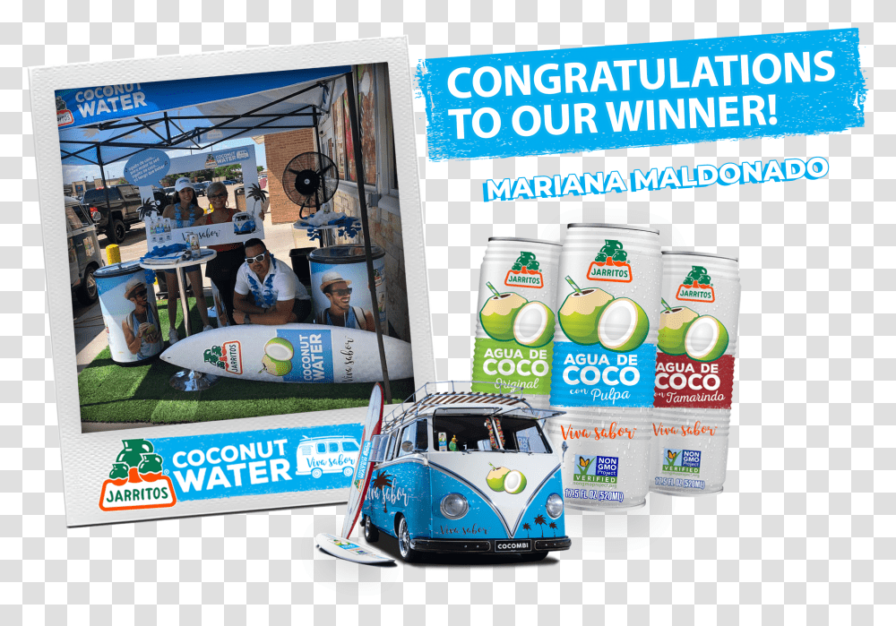 Jarritos Coconut Water Cruise Sweepstakes Download Vw Bus Transparent Png