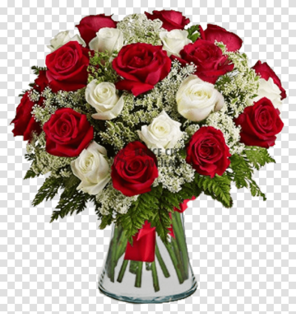 Jarrn De Rosas Rojas Y Blancas Red Roses And White Flowers, Plant, Flower Bouquet, Flower Arrangement, Floral Design Transparent Png