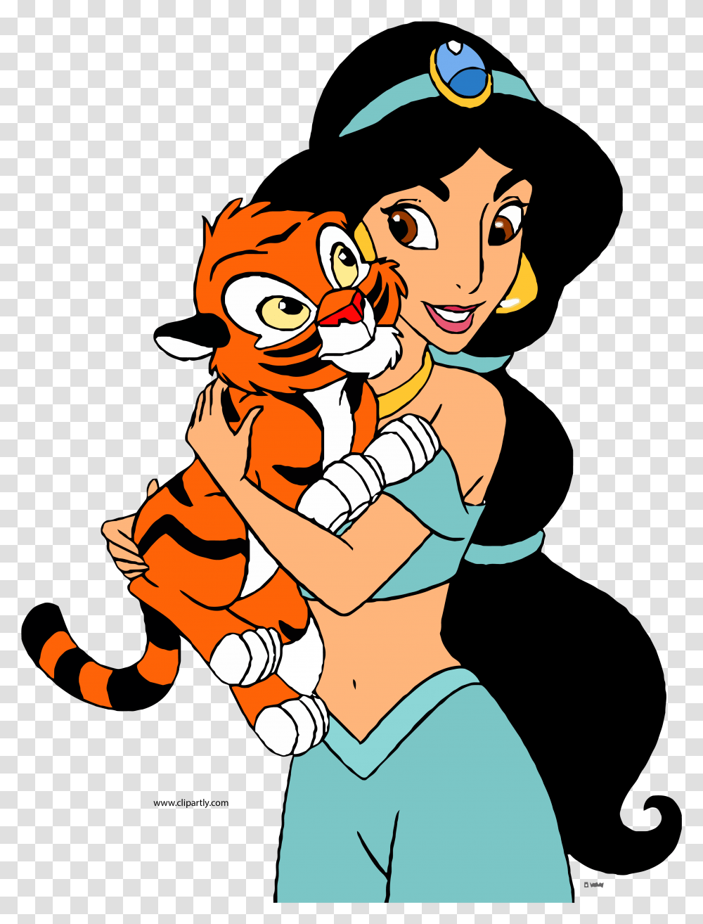 Jasmine Clipart Disney Princess Tigger Love Princess Jasmine With Tiger, Person, Graphics, Hug, People Transparent Png