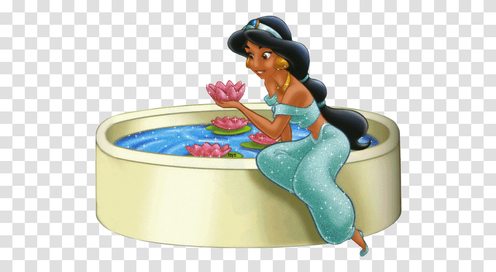 Jasmine Glitter Plaatjes Princess Jasmine With Flower, Person, Human, Tub, Bathtub Transparent Png