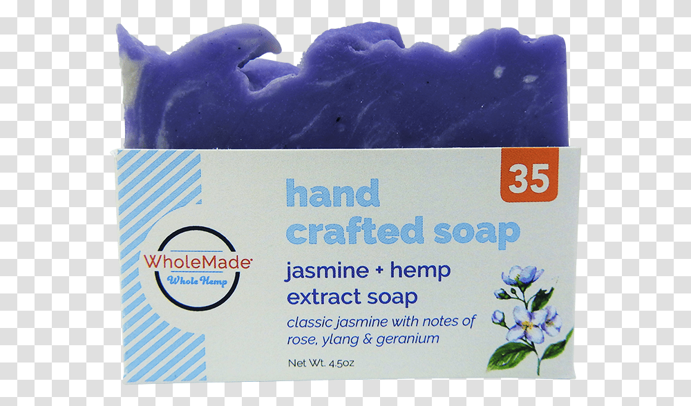 Jasmine Hemp Soap Camomile, Text, Advertisement, Paper, Purple Transparent Png