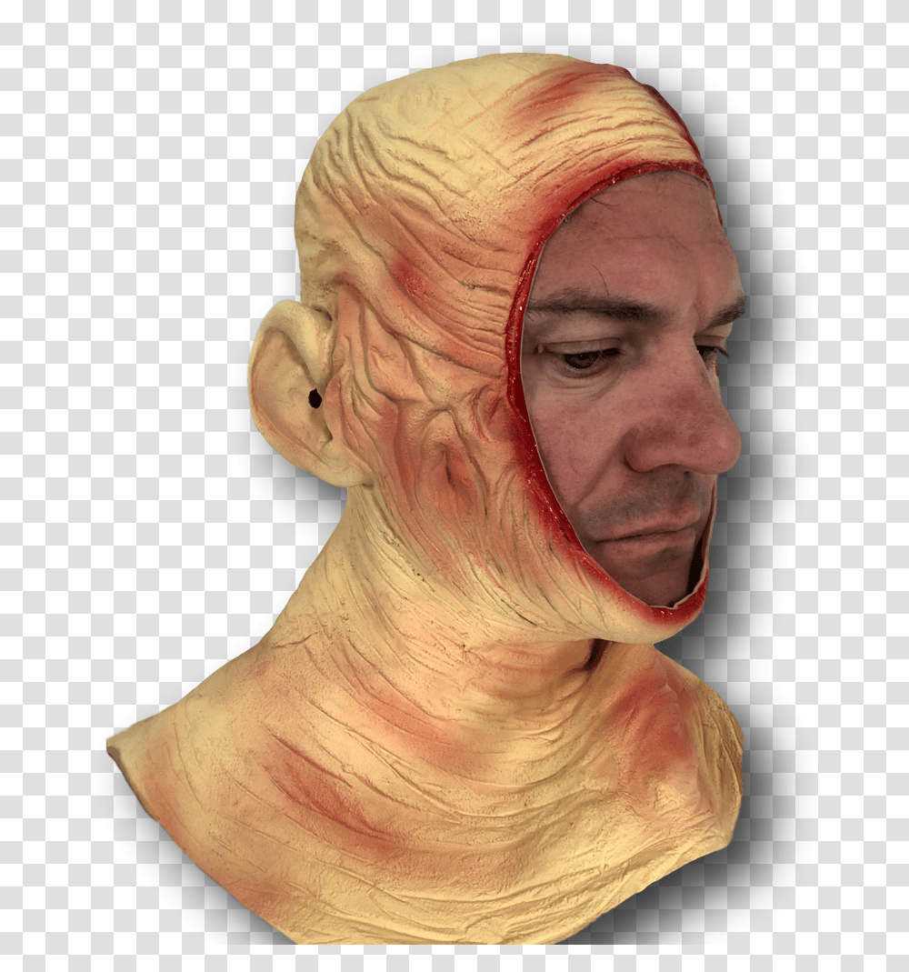 Jason Iii Bloody Hood Mask Sculpture, Head, Person, Human, Clothing Transparent Png