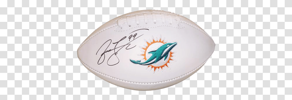 Jason Taylor Autographed Miami Dolphins Logo Football Football Autographed Paraphernalia, Sport, Sports Transparent Png