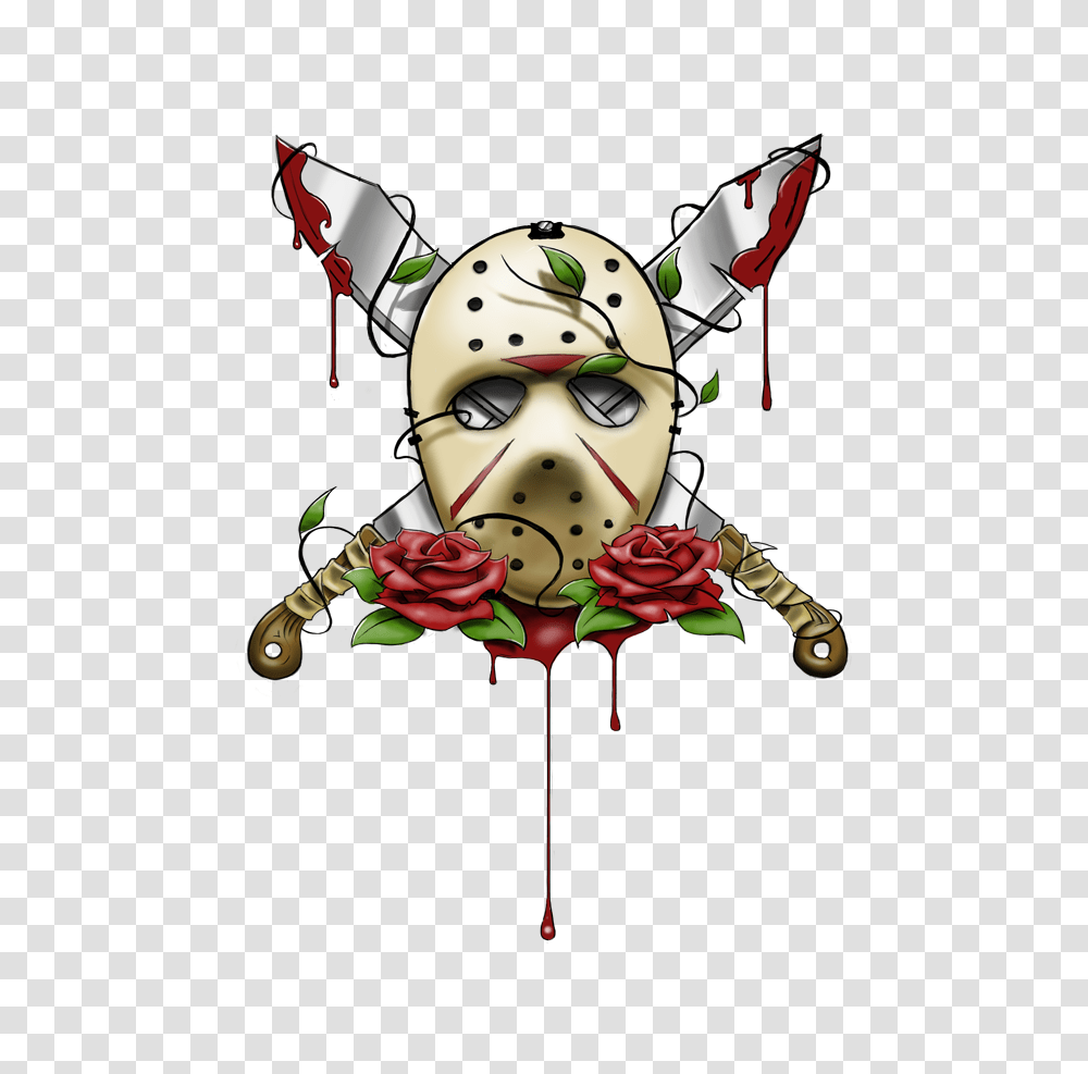Jason Voorhees Mask Tattoo Horror Tattoos Mask, Toy, Face, Plant, Performer Transparent Png