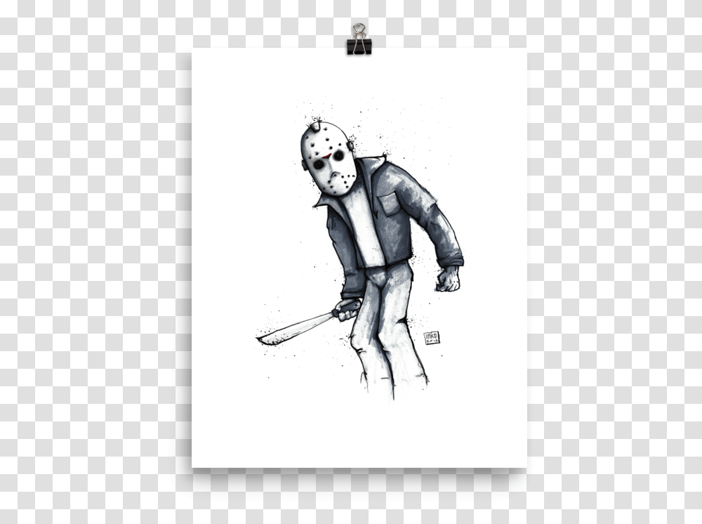 Jason Voorhees Sketch, Person, Human, People, Drawing Transparent Png