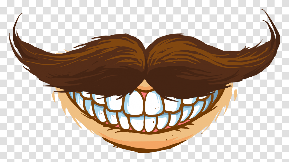Jaw Mouth Cartoon Clip Art Cartoon Mouth With Mustache, Teeth, Plant, Bird, Animal Transparent Png