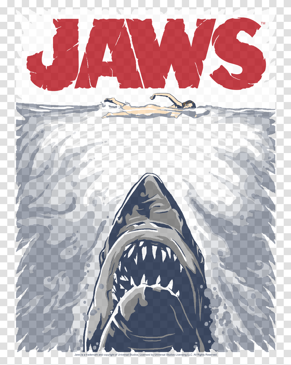 Jaws Graphic Poster Women's T Shirt Jaws Poster Without Shark, Advertisement, Book, Sea Life, Animal Transparent Png