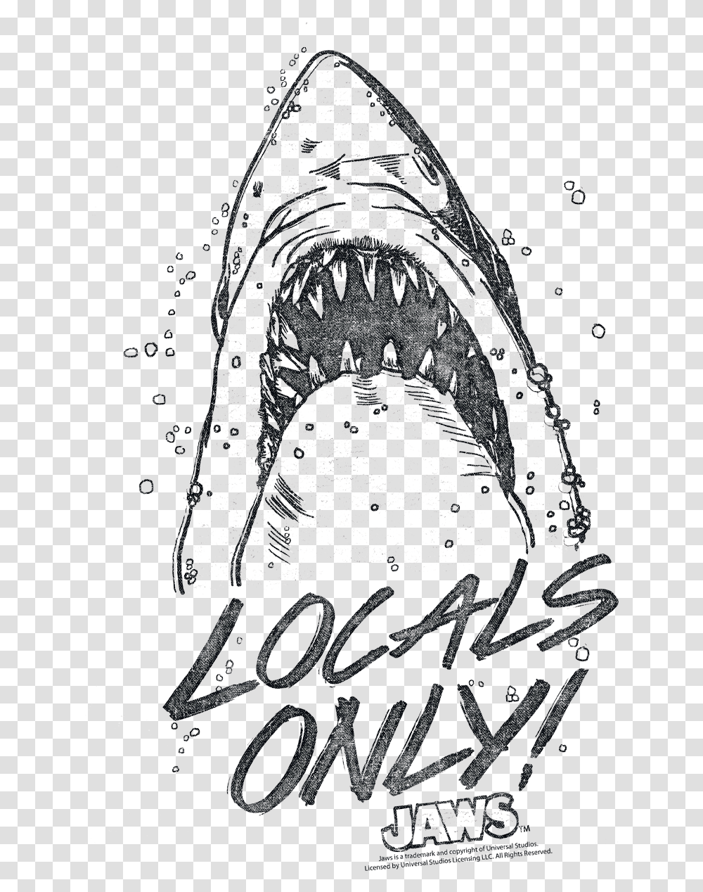 Jaws Locals Only Toddler T Shirt Jaws, Plant, Outdoors, Doodle Transparent Png
