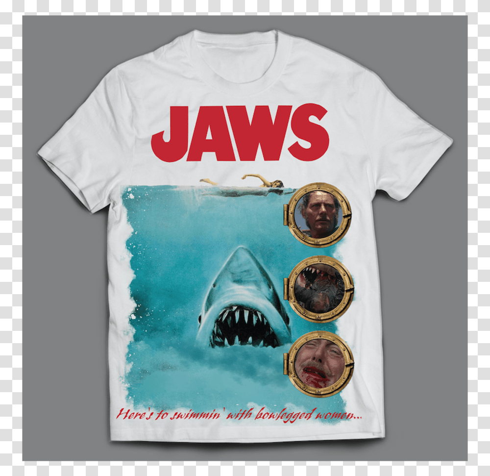 Jaws Quint Death Tshirt, Apparel, T-Shirt Transparent Png