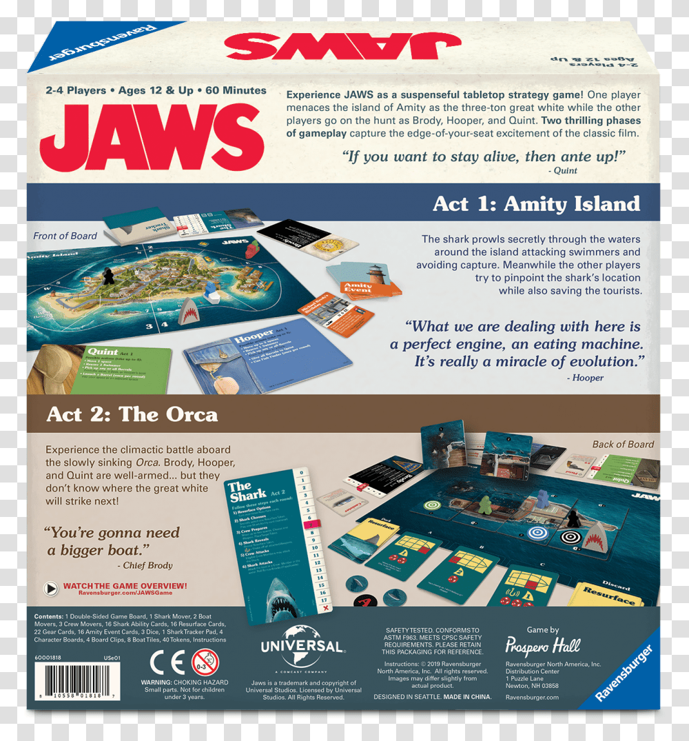 Jaws The Board Game, Flyer, Poster, Paper, Advertisement Transparent Png