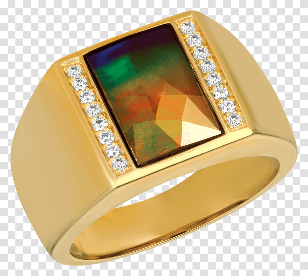 Jay 14k Yellow Gold Diamond Ring By Korite Ammolite, Accessories, Accessory, Jewelry, Gemstone Transparent Png