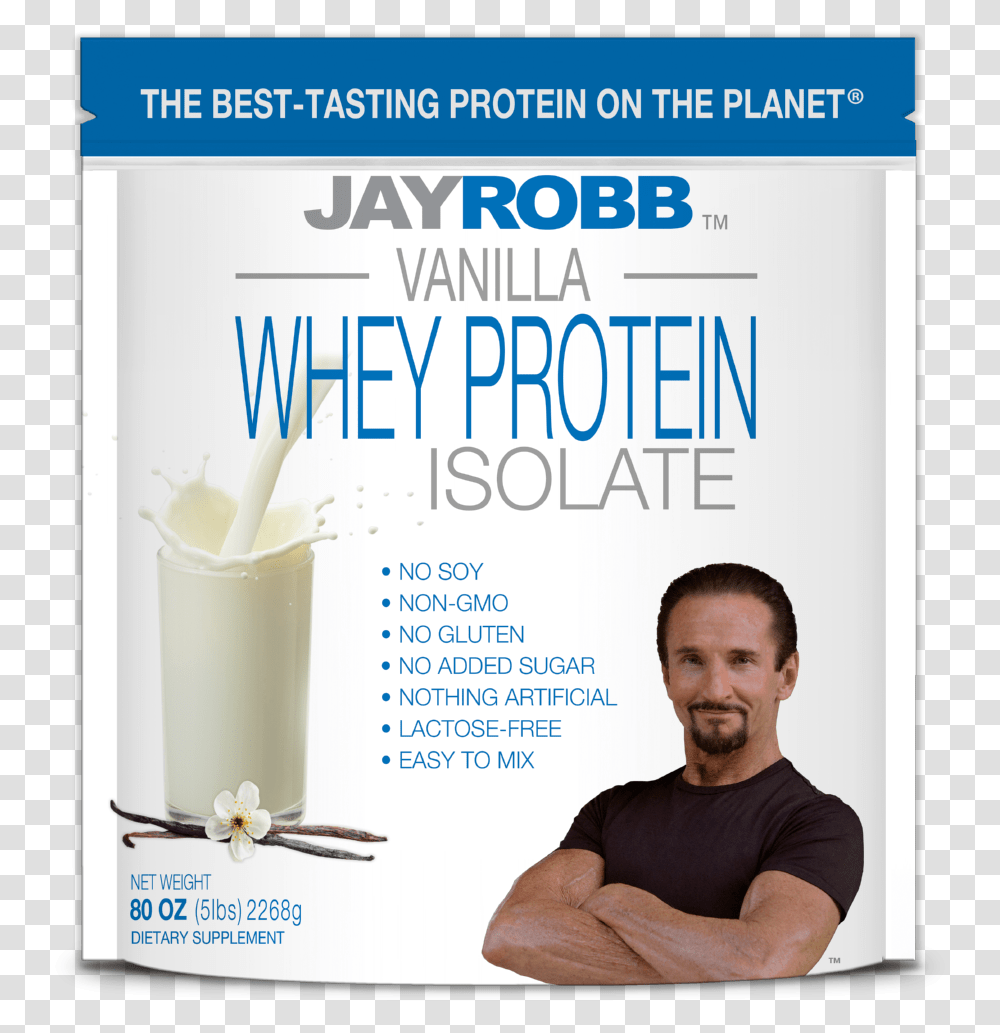 Jay Robb Vanilla Whey Protein Isolate Jay Robb Protein, Person, Human, Advertisement, Poster Transparent Png