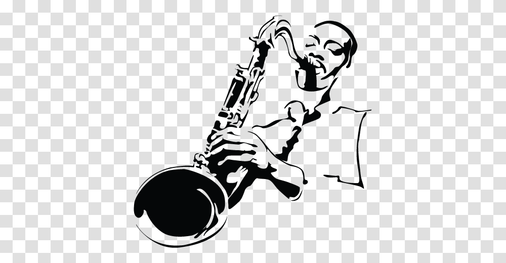 Jazz Art Black And White, Musical Instrument, Oboe, Stencil, Clarinet Transparent Png