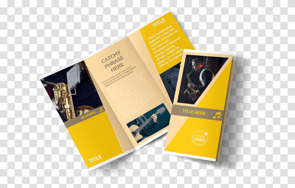 Jazz Band Brochure Template Preview Graphic Design, Advertisement, Flyer, Poster, Paper Transparent Png