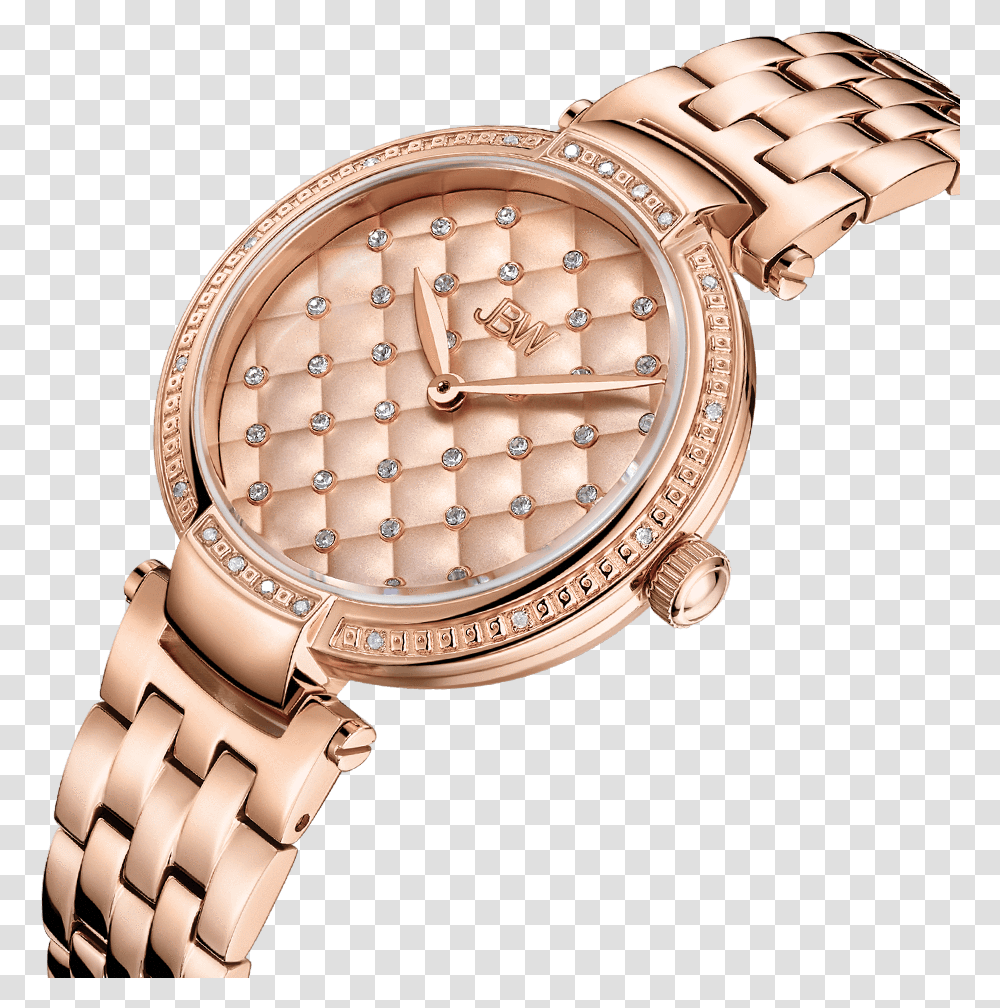 Jbw Gala J6356a Rose Gold Diamond Watch Angle 2ba07c6b, Wristwatch, Racket Transparent Png