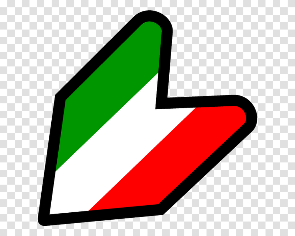 Jdm Italy Flag Decal Vertical, Symbol, Sign, Road Sign, Recycling Symbol Transparent Png