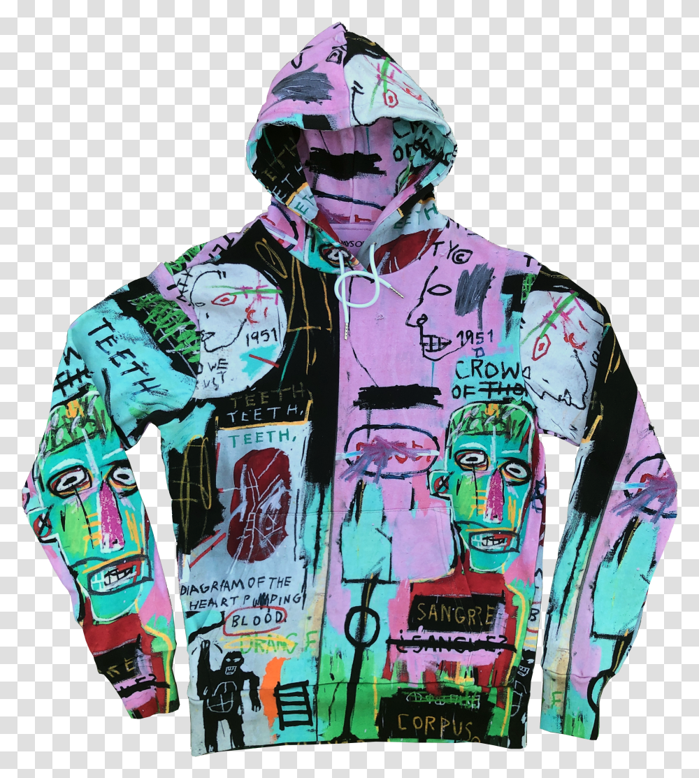 Jean Michel Basquiat Hoodie Sweater Transparent Png