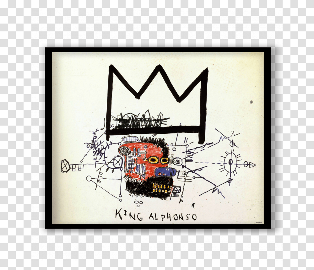 Jean Michel Basquiat King Alphonso, Label, Sticker, Poster Transparent Png
