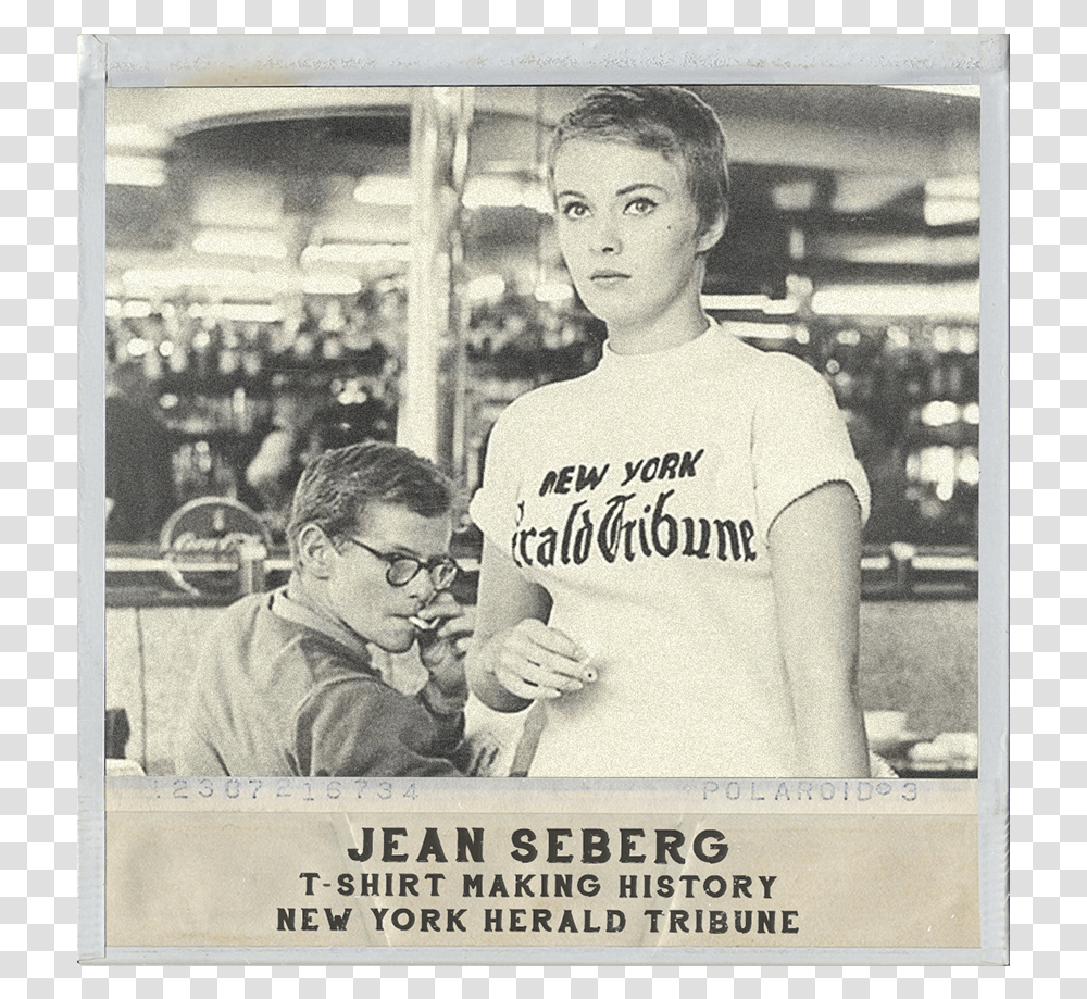 Jean Seberg Breathless T Shirt, Person, Newspaper Transparent Png