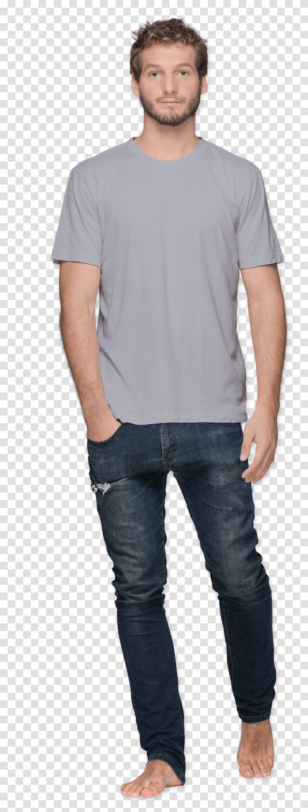 Jeans Men T Shirt, Person, Sleeve, Pants Transparent Png
