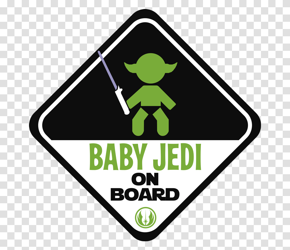 Jedi Baby Autocolantes De Carro Beb A Bordo Star Wars, Symbol, Recycling Symbol, Hand, Sign Transparent Png