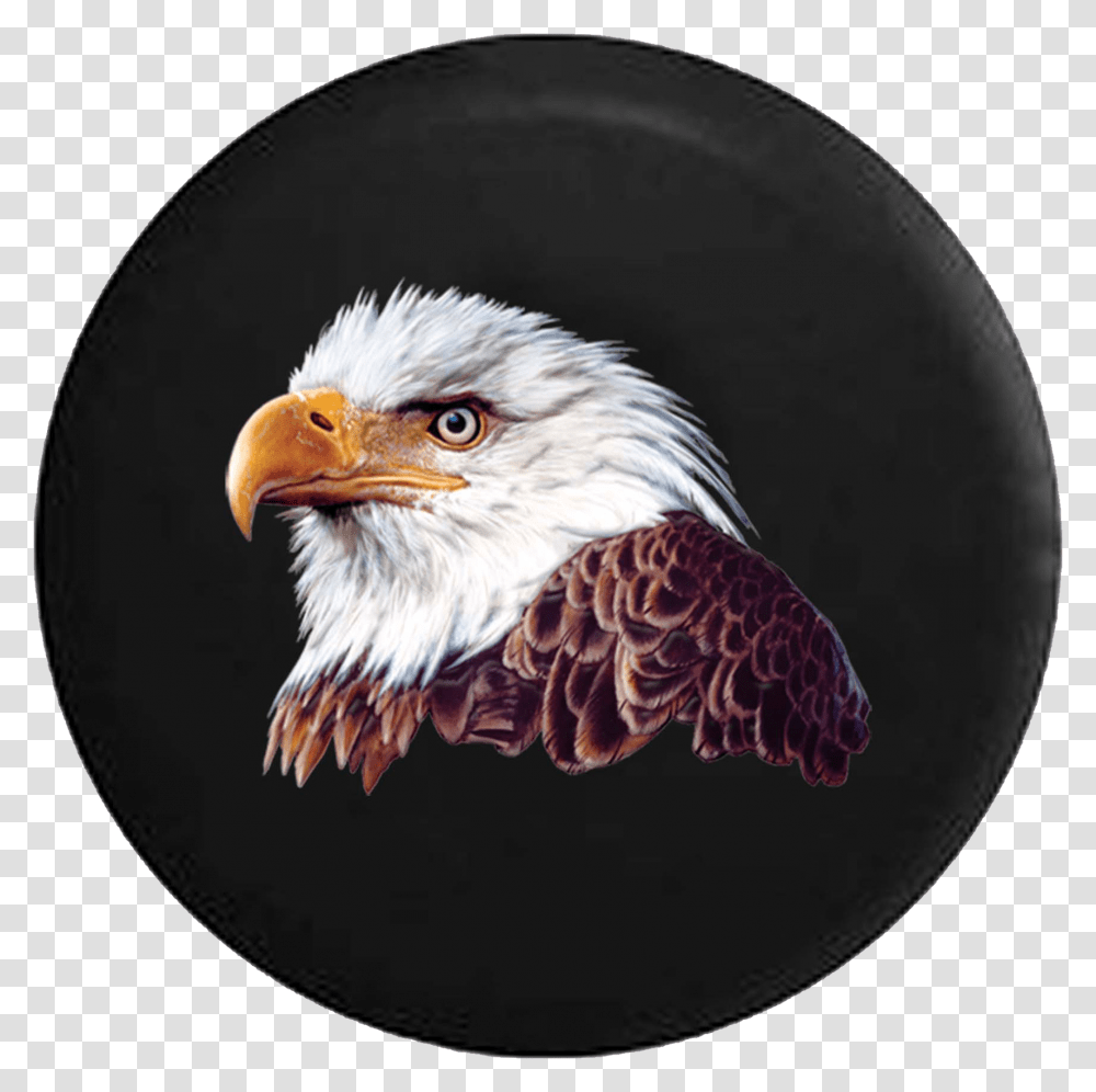 Jeep Liberty Spare Tire Cover With Bald Eagle Head Close Up Bald Eagle, Bird, Animal, Chicken, Poultry Transparent Png