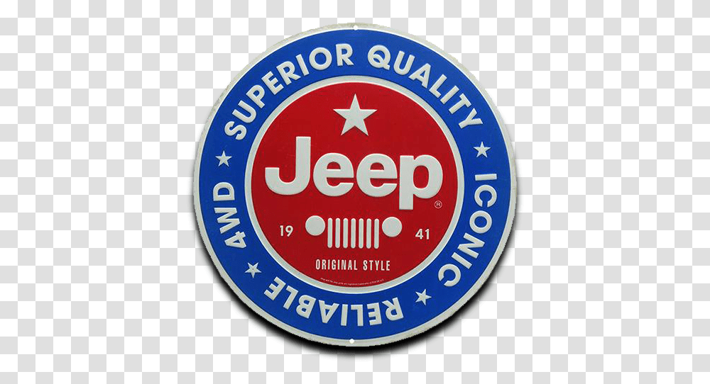 Jeep Round Embossed Tin Sign 12 W X H 0125 D Emblem, Label, Text, Logo, Symbol Transparent Png