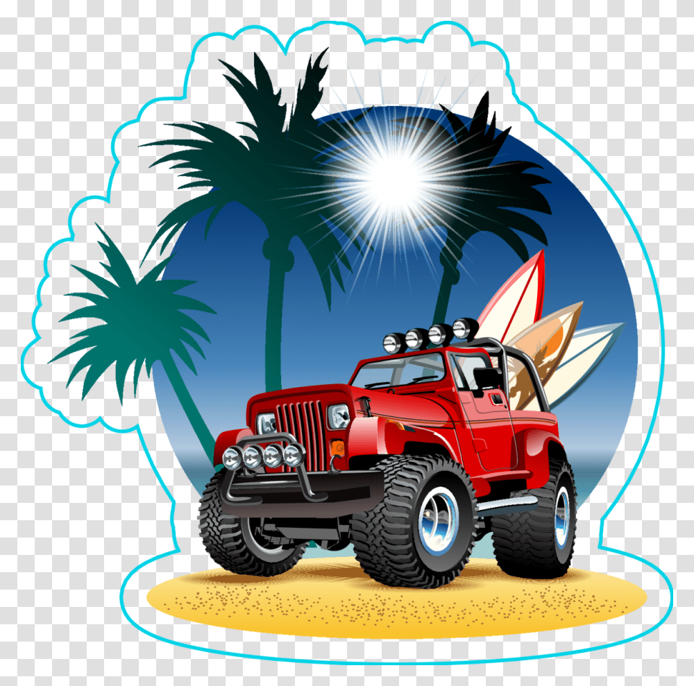 Jeep Vector Beach Jeep Cartoon, Vehicle, Transportation, Offroad, Lawn Mower Transparent Png