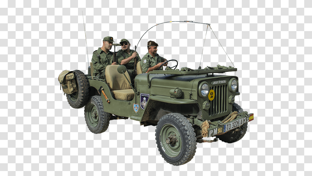 Jeep War Military Army Vehicle Normandy Soldier Army Jeep, Person, Military Uniform, Transportation, Armored Transparent Png