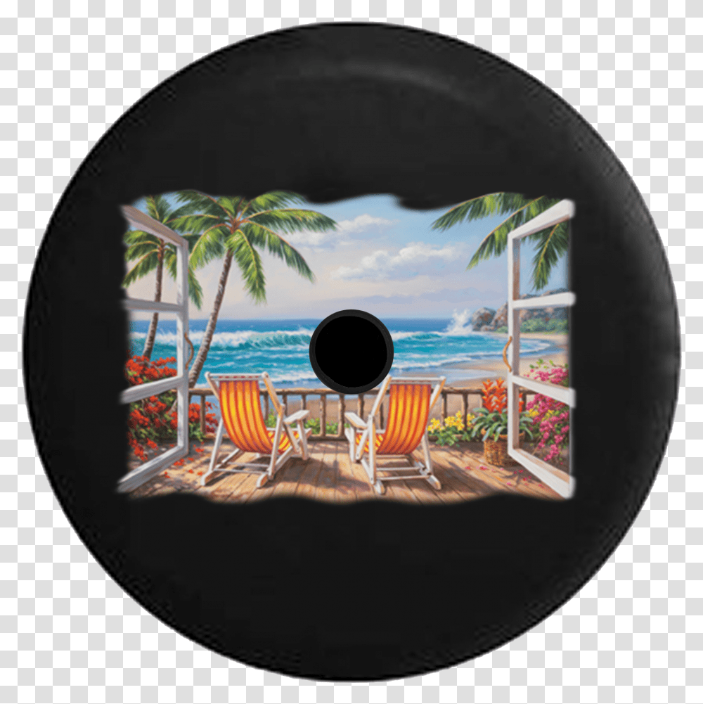 Jeep Wrangler Jl Backup Camera Beach Deck Patio Waves Sung Kim Painting, Chair, Furniture, Disk, Dvd Transparent Png