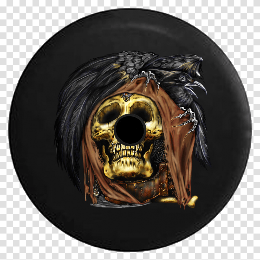 Jeep Wrangler Jl Backup Camera Day Black Crow On Haunted Skull, Painting, Head Transparent Png