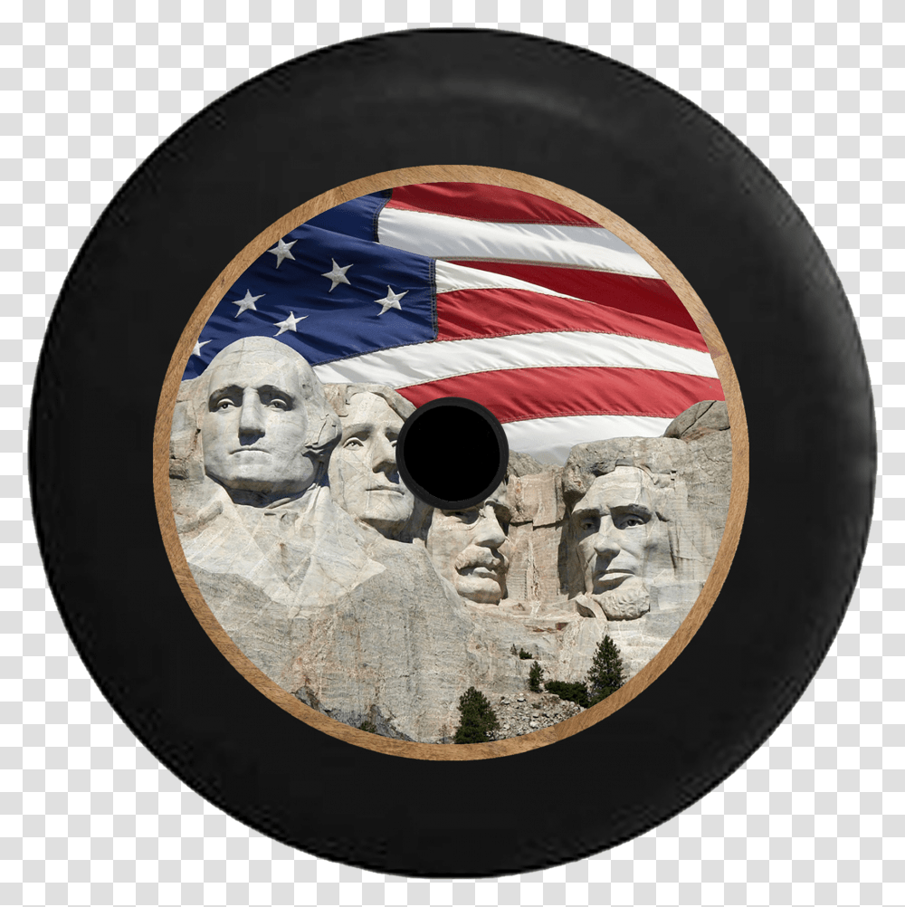 Jeep Wrangler Jl Backup Camera Us Flag Mount Rushmore Presidents Day, Tire, Machine, Fisheye, Hole Transparent Png