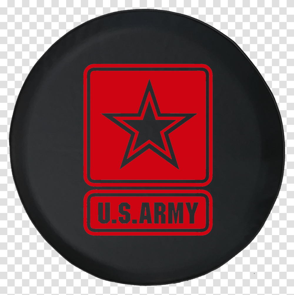 Jeep Wrangler Spare Tire Cover With Army Star Circle, Logo, Trademark, Star Symbol Transparent Png