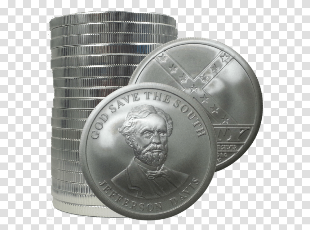 Jefferson Davis Civil War Coin, Money, Person, Human, Nickel Transparent Png