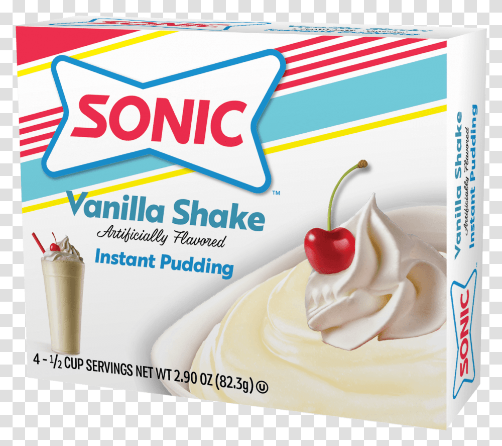 Jel Sert Sonic Strawberry Milkshake Pudding, Cream, Dessert, Food, Creme Transparent Png