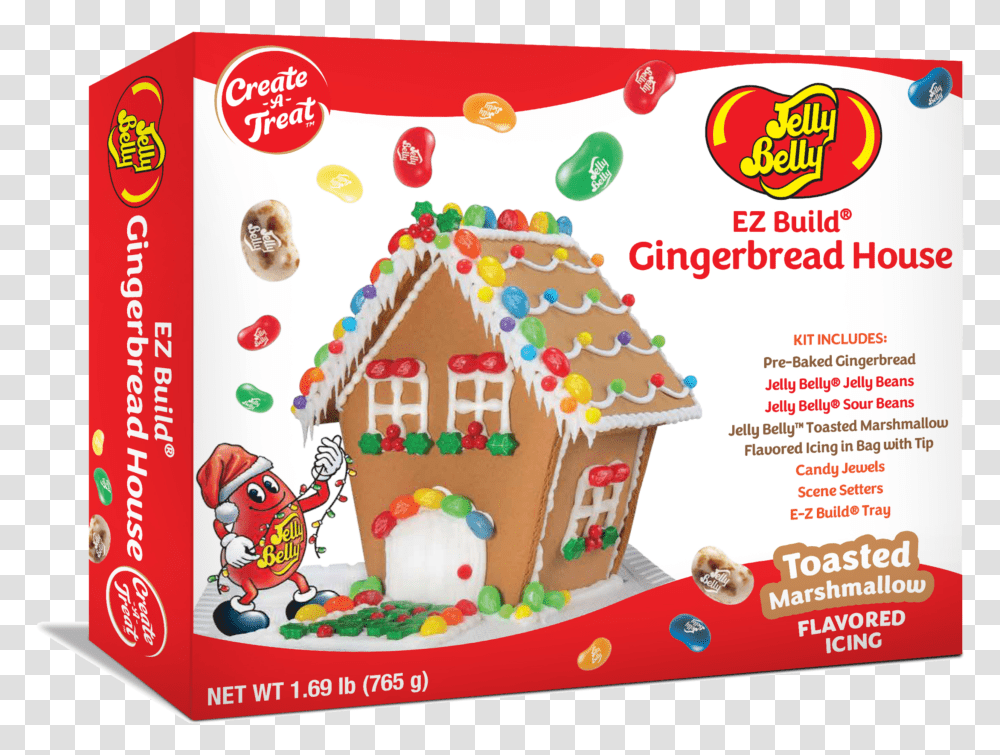 Jelly Belly Gingerbread House Kits, Cookie, Food, Biscuit, Birthday Cake Transparent Png