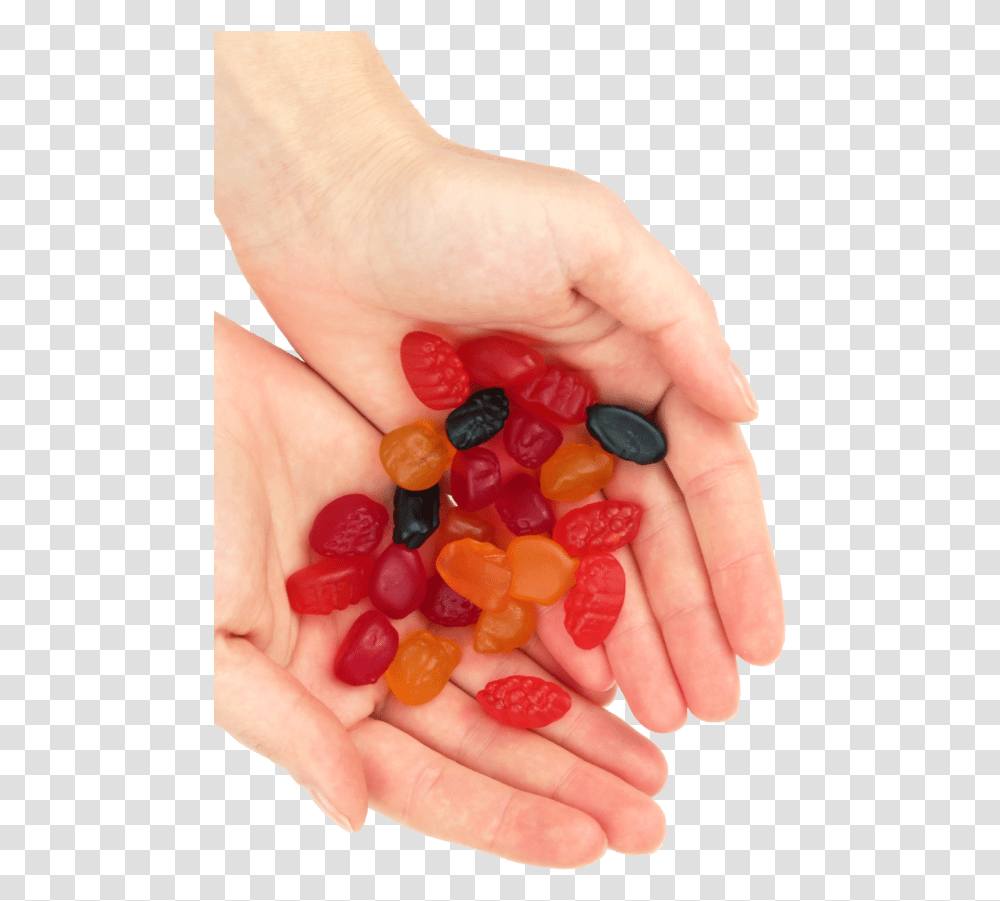 Jelly Candies Fruit Snack In Hand, Sweets, Food, Confectionery, Person Transparent Png