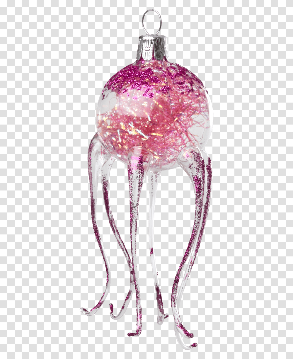 Jelly Fish Glass Christmas Ornament Purple Glitter Mouthblown Sketch, Chair, Furniture, Outdoors, Animal Transparent Png