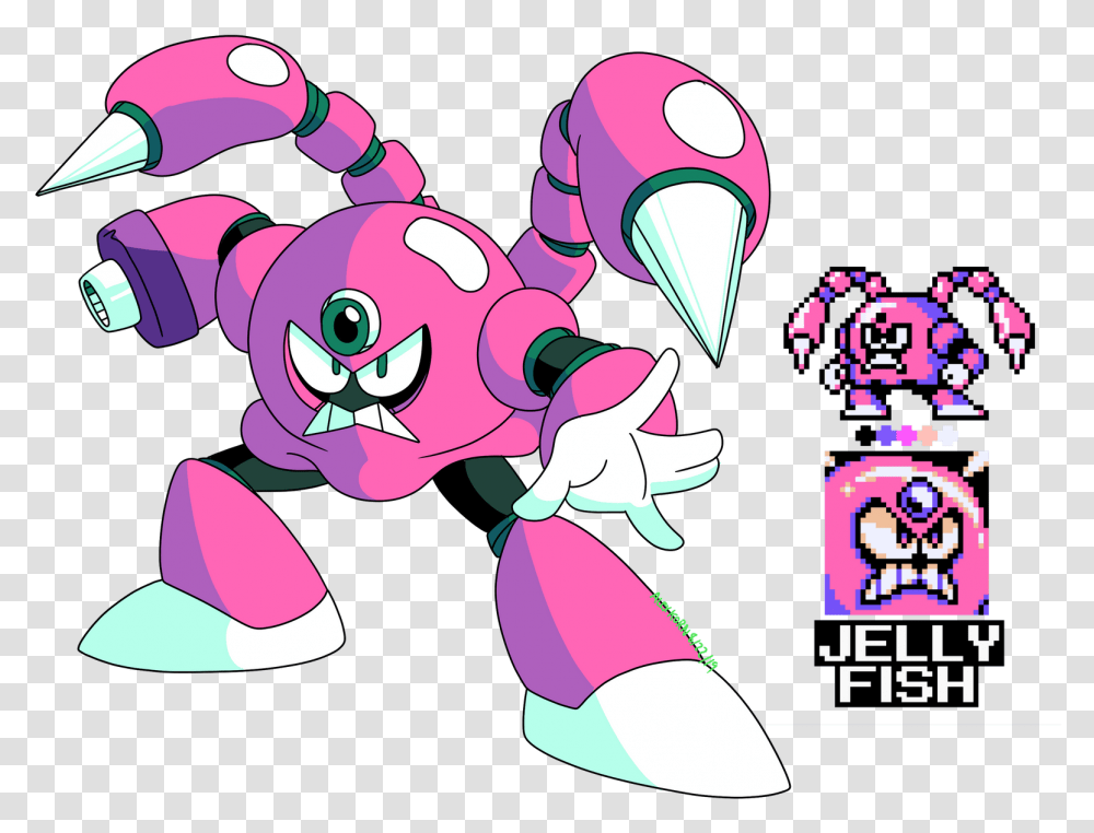 Jelly Man Megaman, Purple, Plectrum Transparent Png