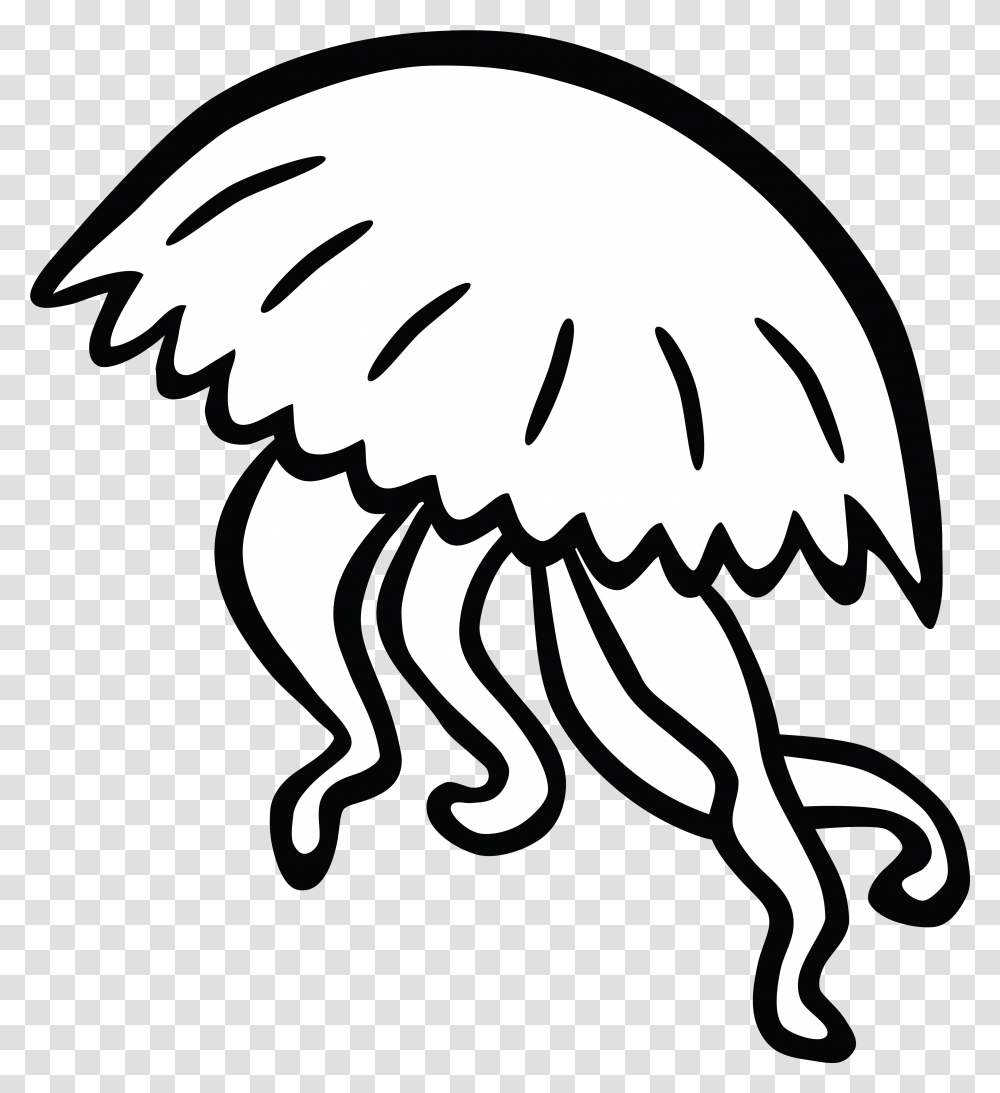 Jellyfish Clipart Black And Black And White Jellyfish Clipart, Animal, Bird, Sea Life, Crab Transparent Png